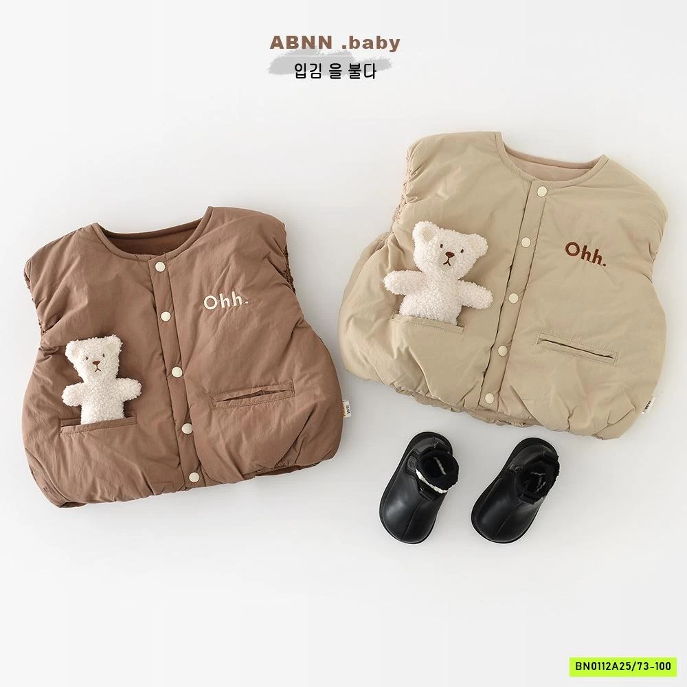 KHOÁC GILE PHAO BÍ ABNNKIDS THÊU CHỮ