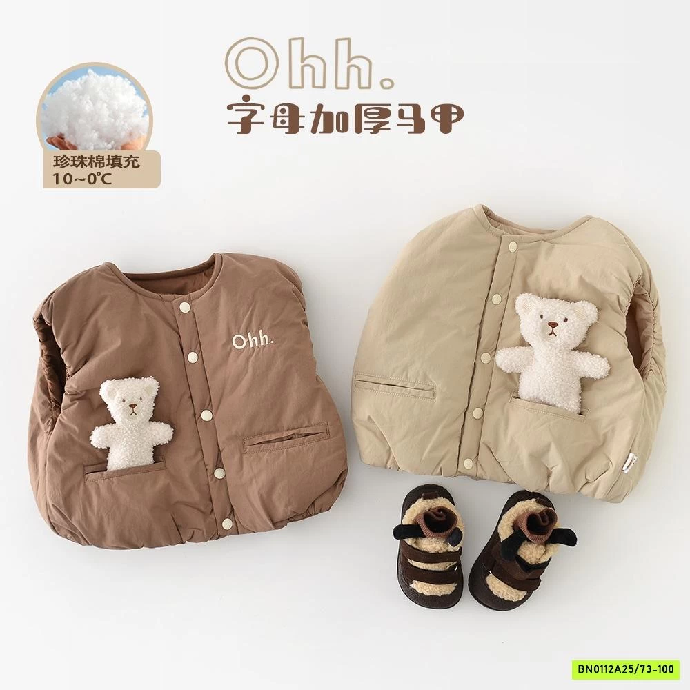 KHOÁC GILE PHAO BÍ ABNNKIDS THÊU CHỮ