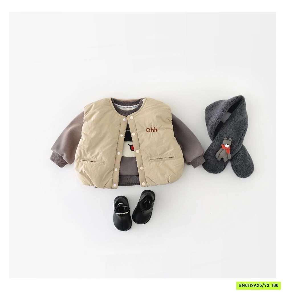 KHOÁC GILE PHAO BÍ ABNNKIDS THÊU CHỮ