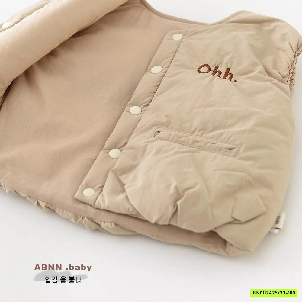 KHOÁC GILE PHAO BÍ ABNNKIDS THÊU CHỮ