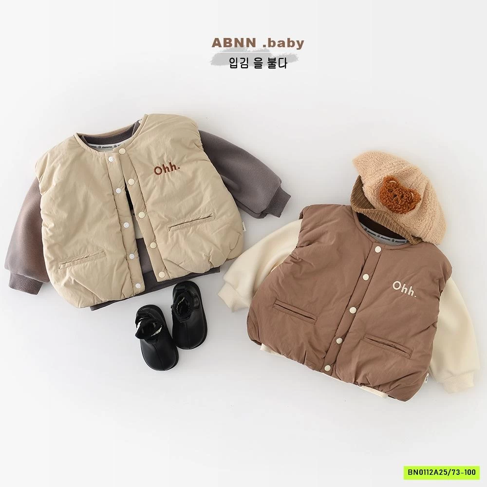 KHOÁC GILE PHAO BÍ ABNNKIDS THÊU CHỮ