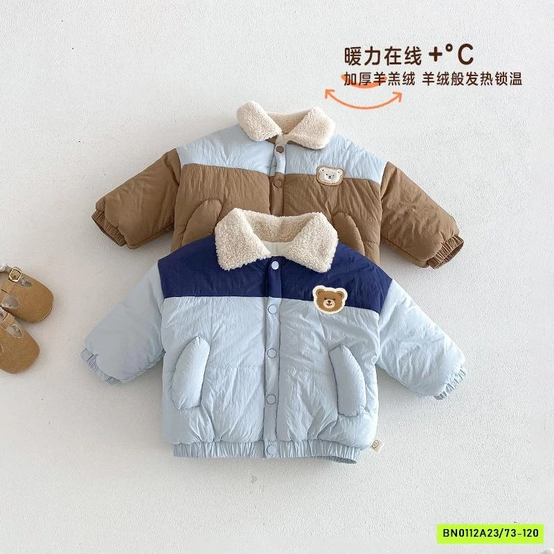 KHOÁC PHAO GẤU PHỐI MÀU LÓT LÔNG CỪU