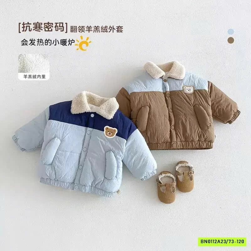 KHOÁC PHAO GẤU PHỐI MÀU LÓT LÔNG CỪU