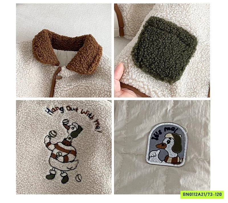 KHOÁC PHAO THÊU VỊT LÓT LÔNG CỪU