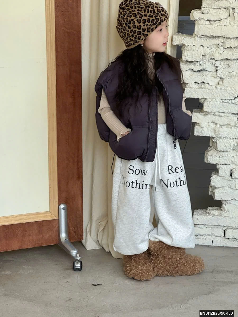 QUẦN NỈ IN CHỮ LÓT LÔNG DÁNG HIPHOP