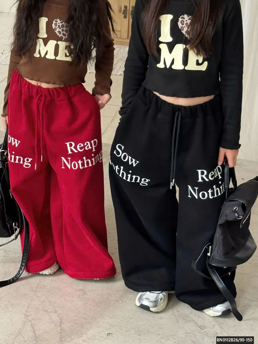 QUẦN NỈ IN CHỮ LÓT LÔNG DÁNG HIPHOP