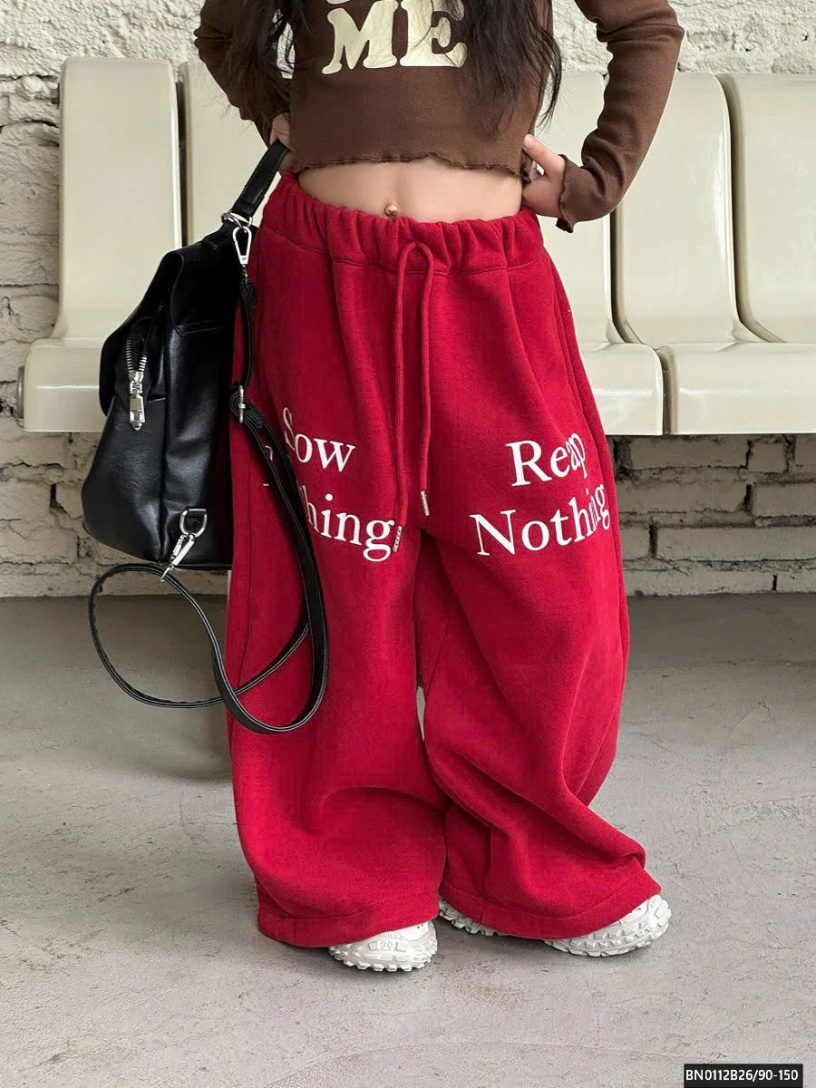 QUẦN NỈ IN CHỮ LÓT LÔNG DÁNG HIPHOP