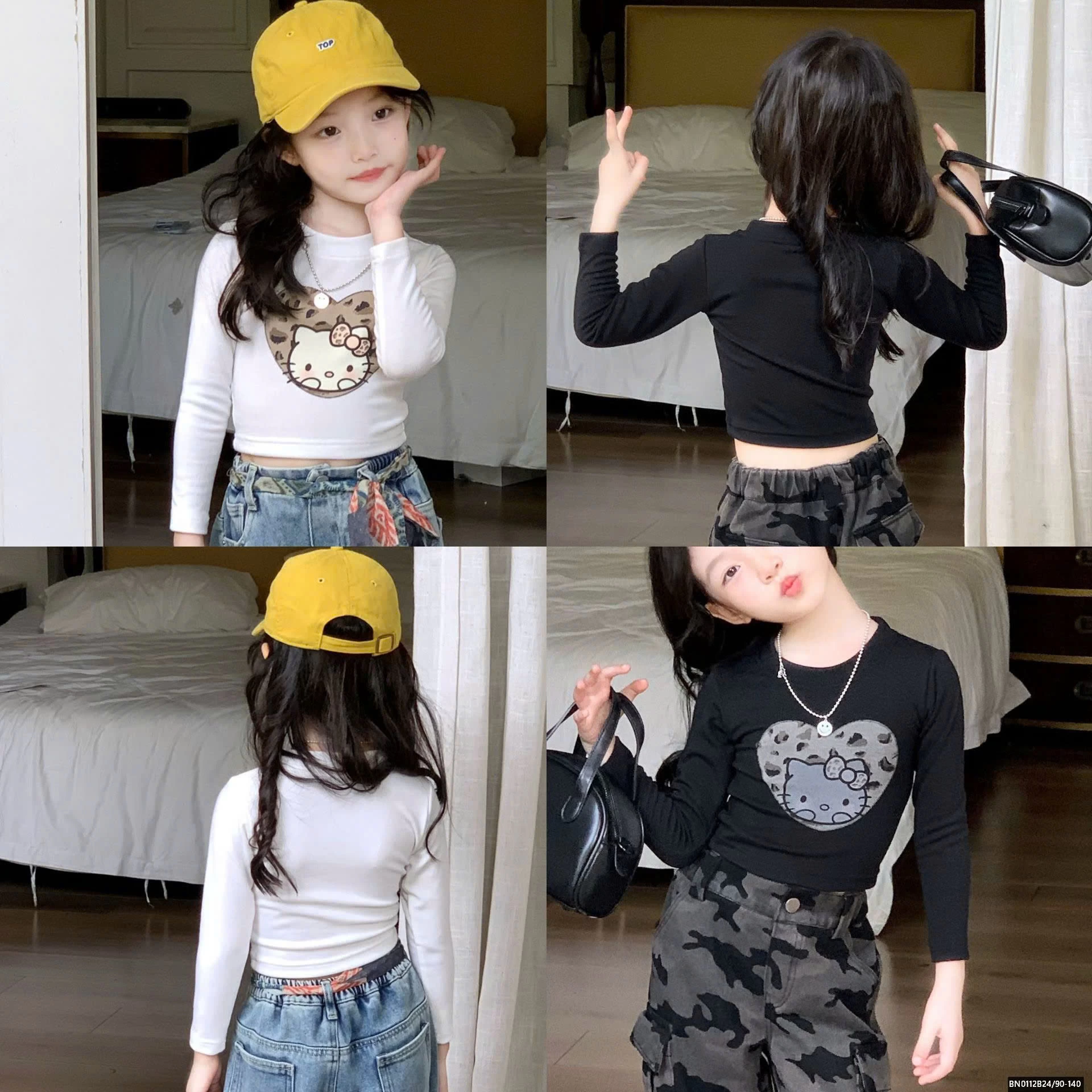 ÁO THUN CROPTOP MÈO DÀI TAY