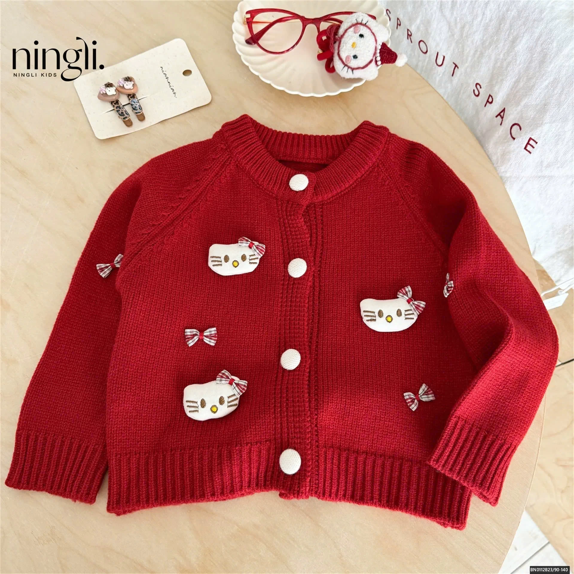 CARDIGAN KITTY XINH YÊU CHO BÉ GÁI