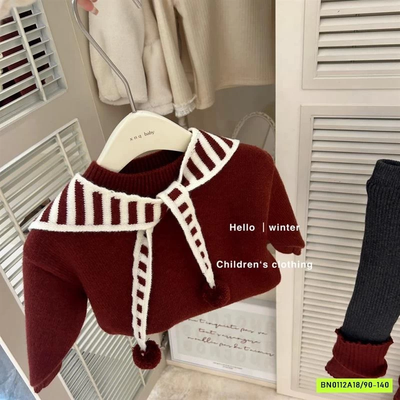 ÁO LEN ĐỎ KÈM KHĂN CHOÀNG MIX LEGGING