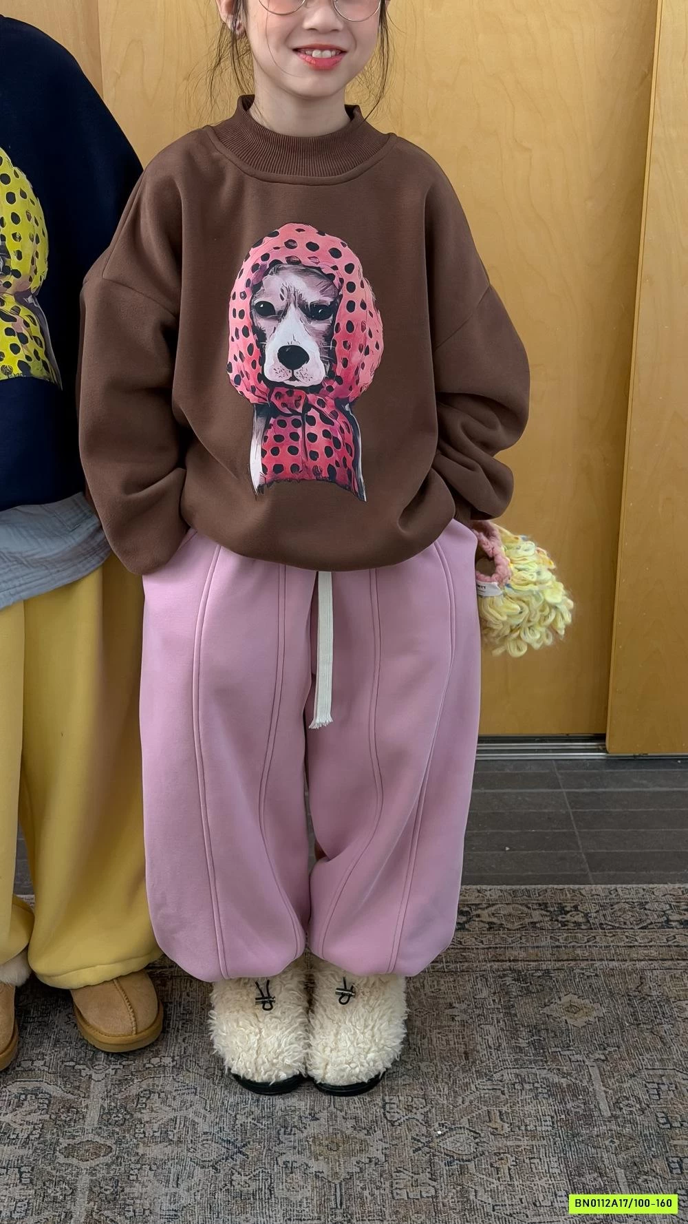 ÁO NỈ IN HÌNH KUMAI LÓT LÔNG CỪU