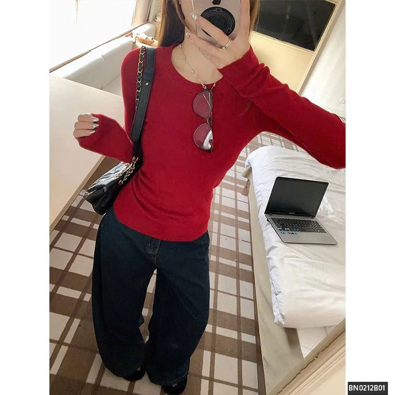 ÁO LEN TRƠN DỆT KIM NỮ