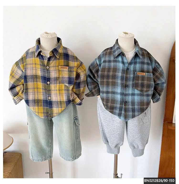 SƠ MI CARO BÉ TRAI CAO CẤP