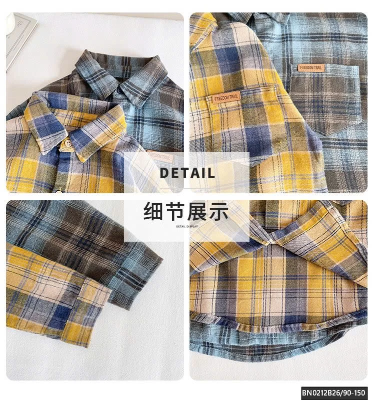 SƠ MI CARO BÉ TRAI CAO CẤP