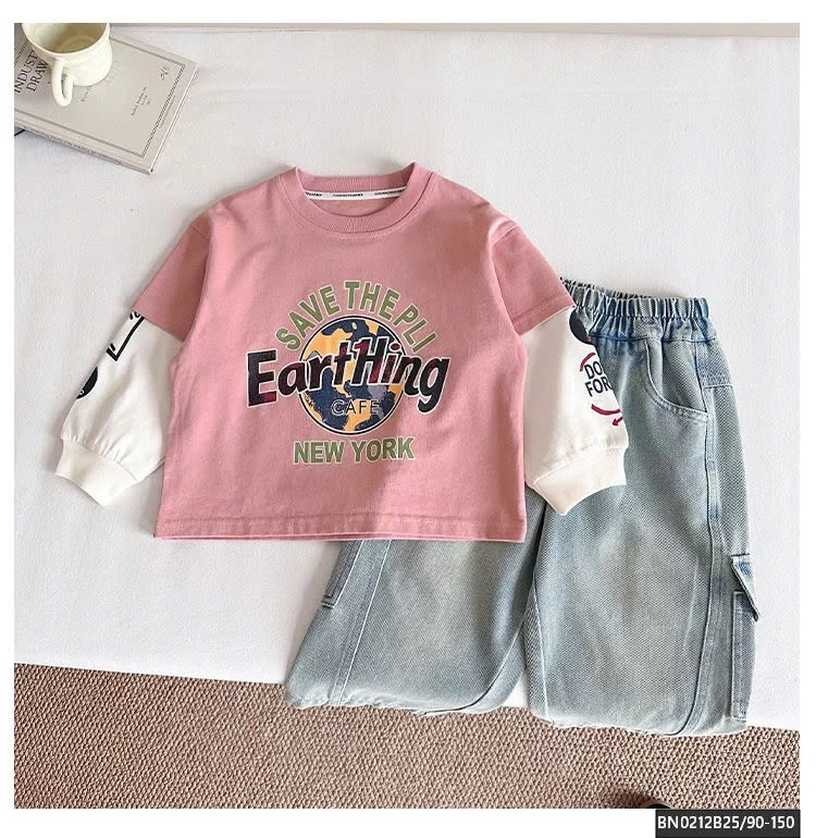 ÁO THUN TAY NỒI MÀU HỒNG IN HÌNH ĐỊA CẦU