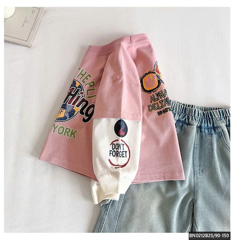 ÁO THUN TAY NỒI MÀU HỒNG IN HÌNH ĐỊA CẦU