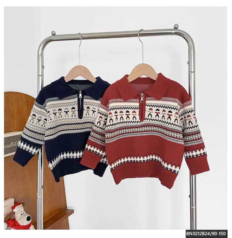 ÁO LEN HỌA TIẾT CỔ KHÓA CAO CẤP