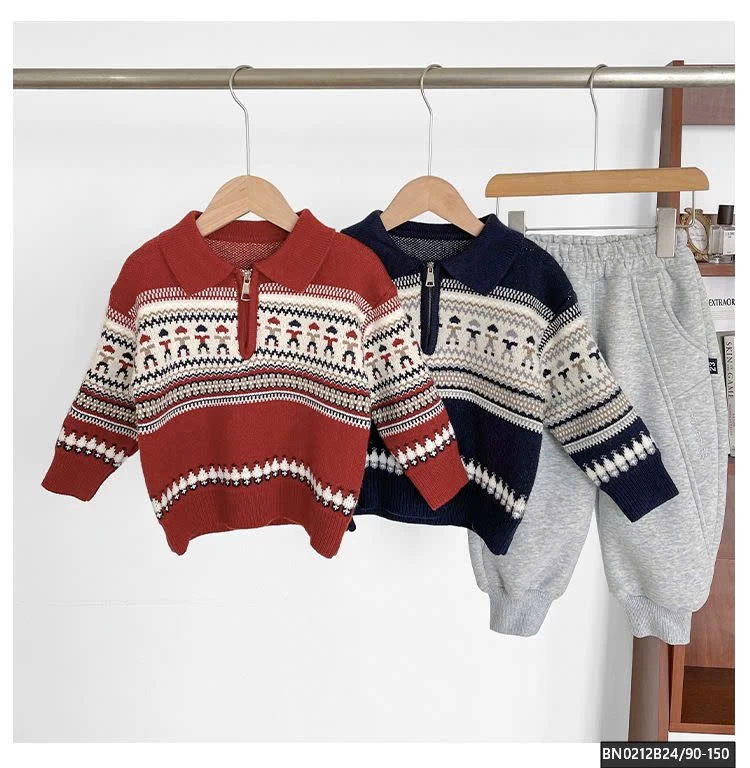 ÁO LEN HỌA TIẾT CỔ KHÓA CAO CẤP