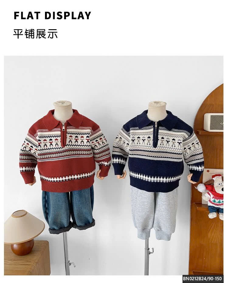 ÁO LEN HỌA TIẾT CỔ KHÓA CAO CẤP