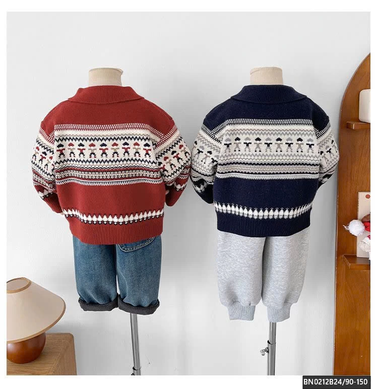 ÁO LEN HỌA TIẾT CỔ KHÓA CAO CẤP