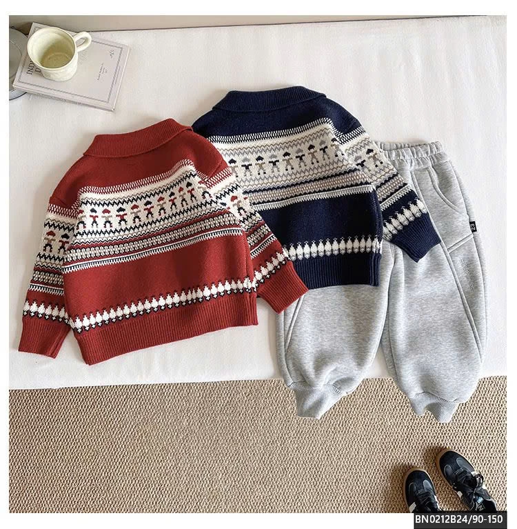 ÁO LEN HỌA TIẾT CỔ KHÓA CAO CẤP