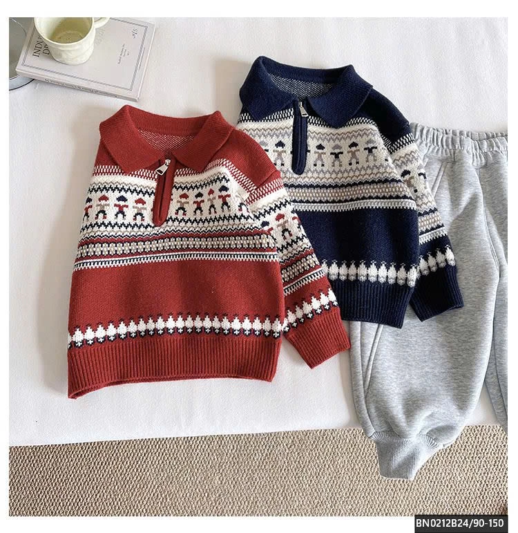 ÁO LEN HỌA TIẾT CỔ KHÓA CAO CẤP