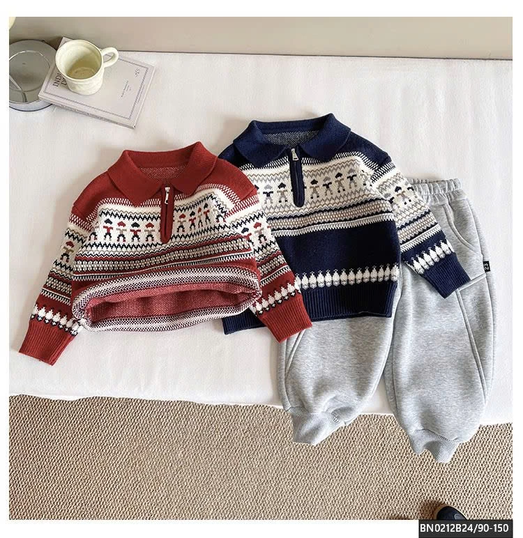 ÁO LEN HỌA TIẾT CỔ KHÓA CAO CẤP