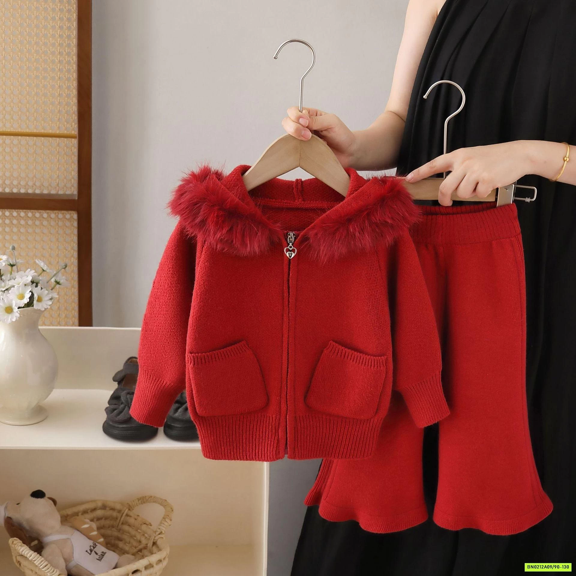 SÉT LEN ÁO KHOÁC PHỐI LÔNG