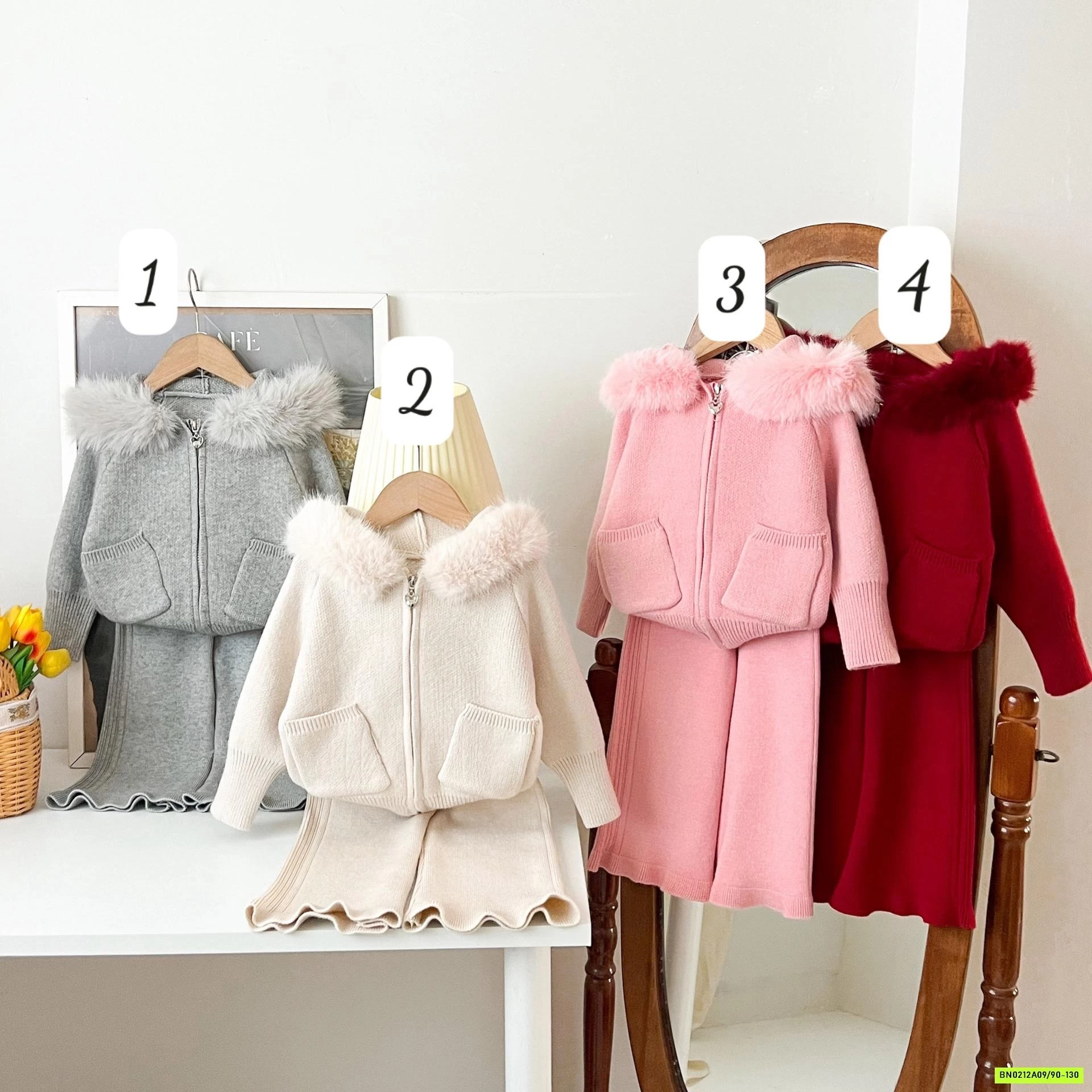 SÉT LEN ÁO KHOÁC PHỐI LÔNG