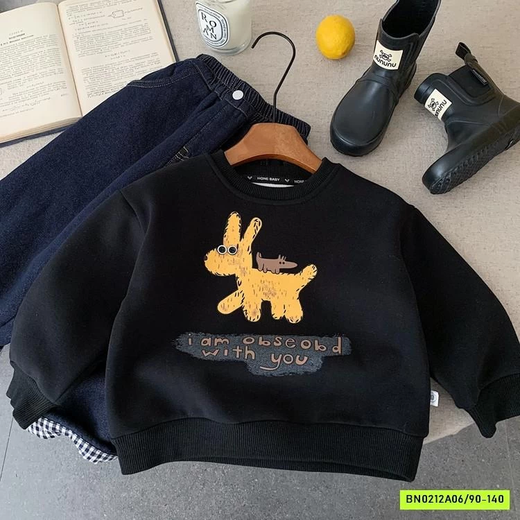 ÁO NỈ CÚN VÀNG LÓT NHUNG