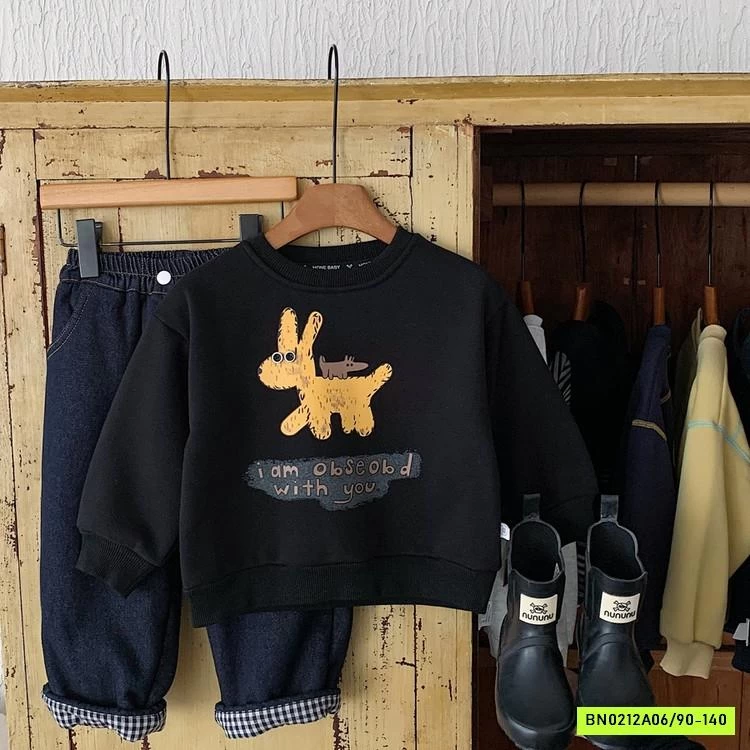 ÁO NỈ CÚN VÀNG LÓT NHUNG