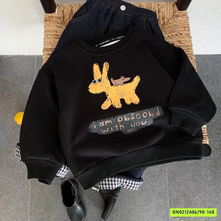 ÁO NỈ CÚN VÀNG LÓT NHUNG