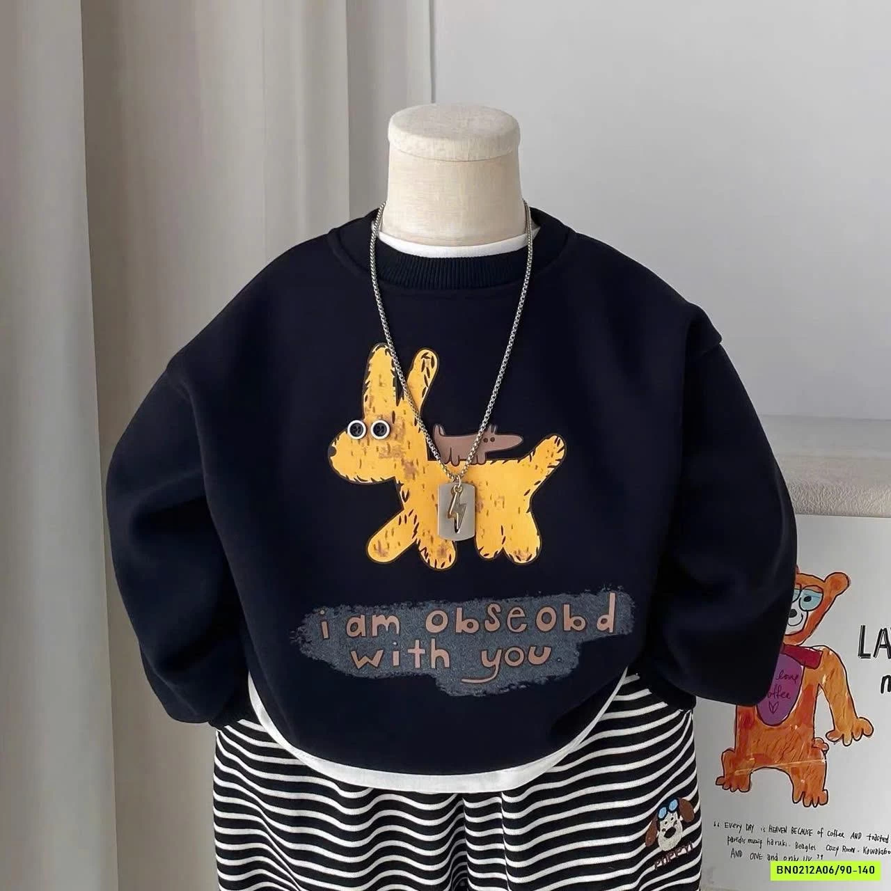 ÁO NỈ CÚN VÀNG LÓT NHUNG