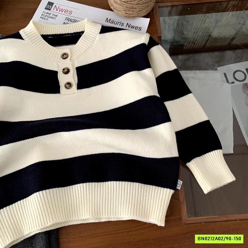 ÁO LEN KẺ CÚC CỔ