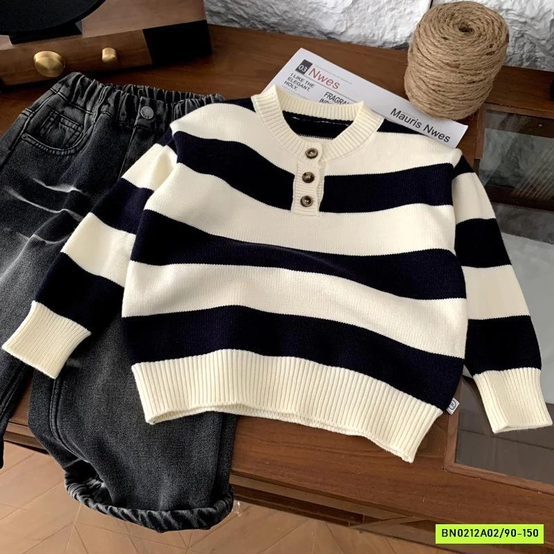 ÁO LEN KẺ CÚC CỔ