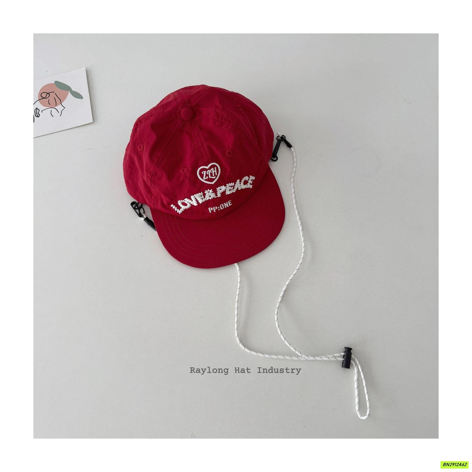 MŨ KẾT TÁN PHẲNG THÊU CHỮ