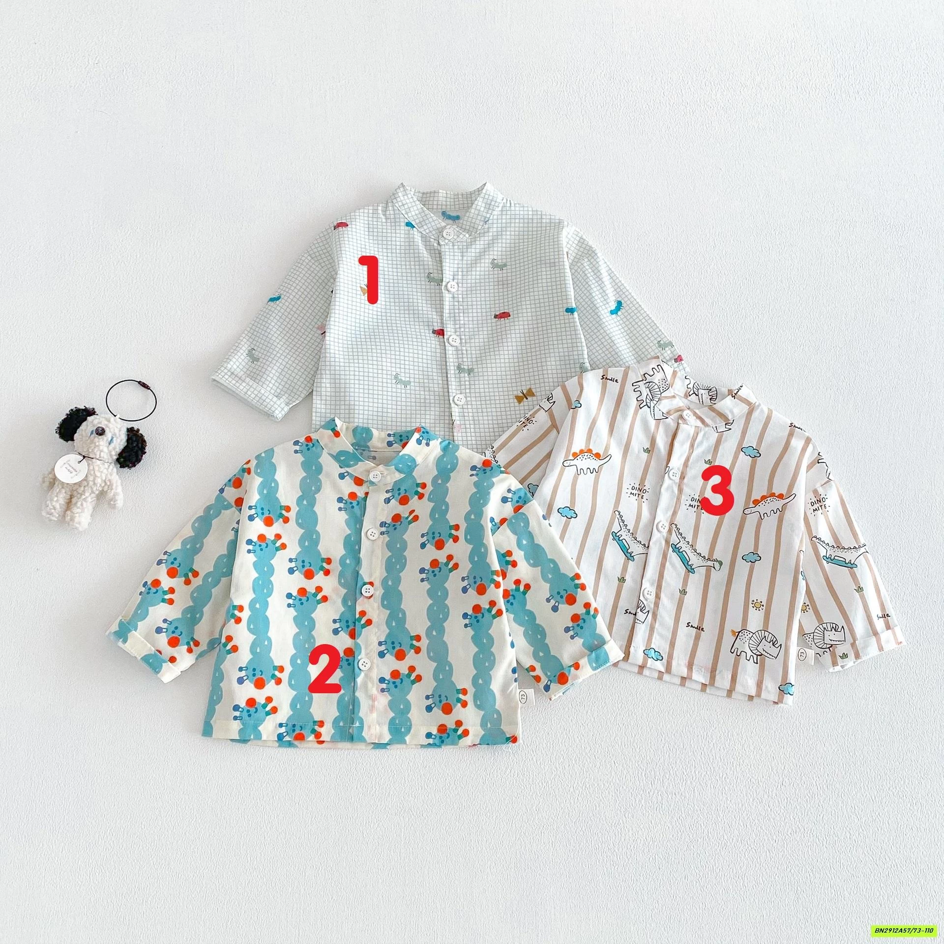 SƠ MI CỔ TRỤ HOẠT HÌNH NHÍ