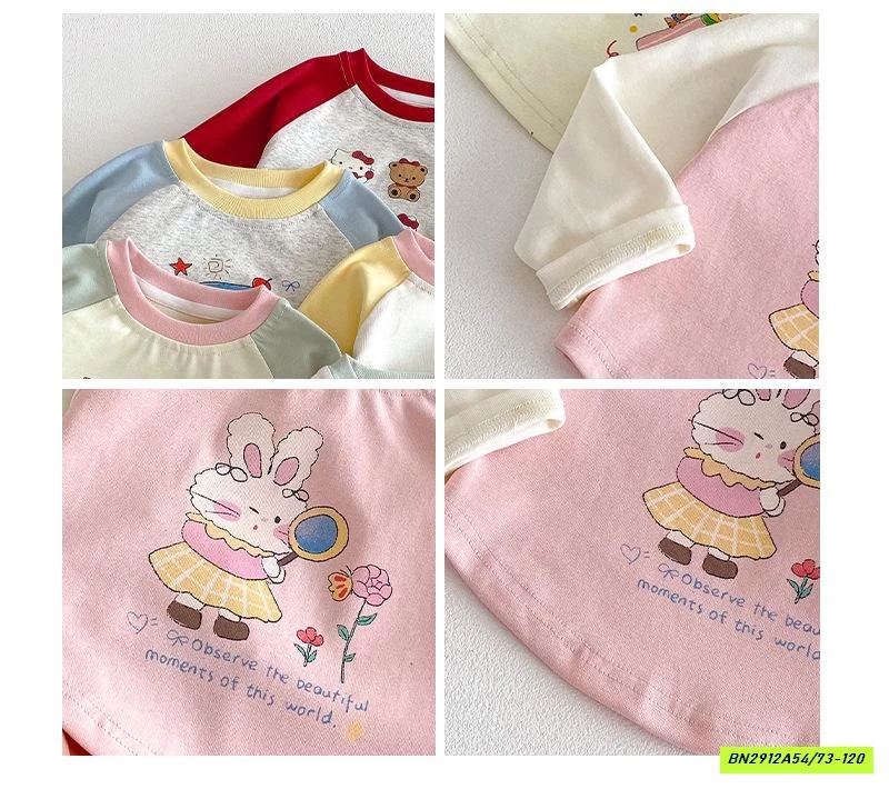 ÁO THUN PHỐI MÀU TAY DỄ THƯƠNG