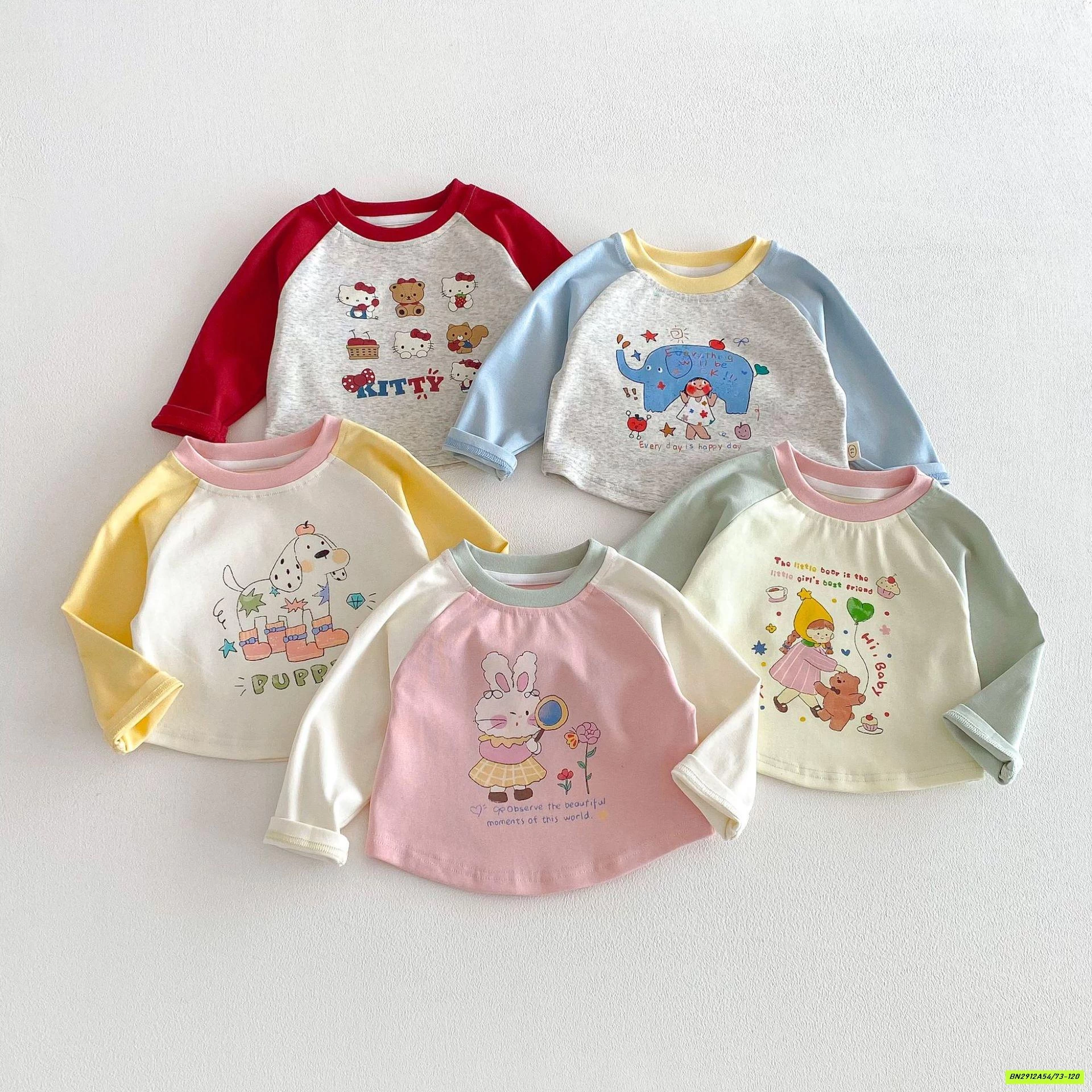 ÁO THUN PHỐI MÀU TAY DỄ THƯƠNG