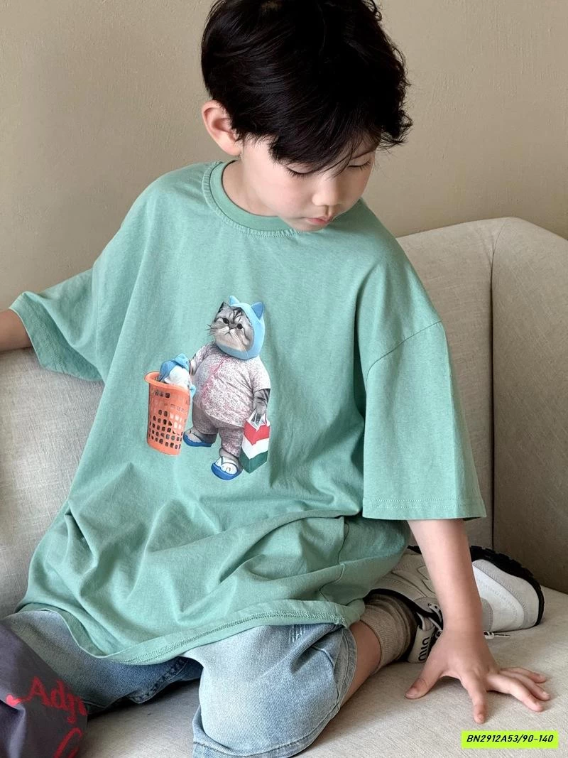 ÁO THUN XANH MÈO Ú