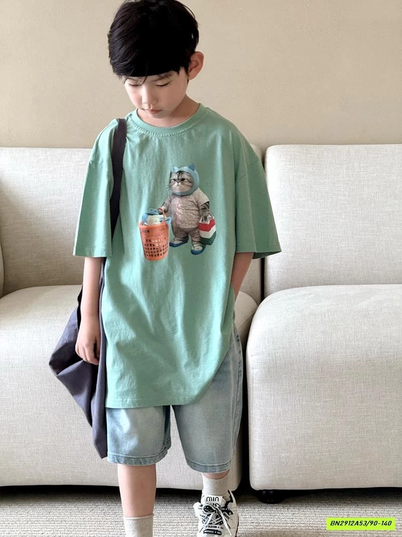 ÁO THUN XANH MÈO Ú