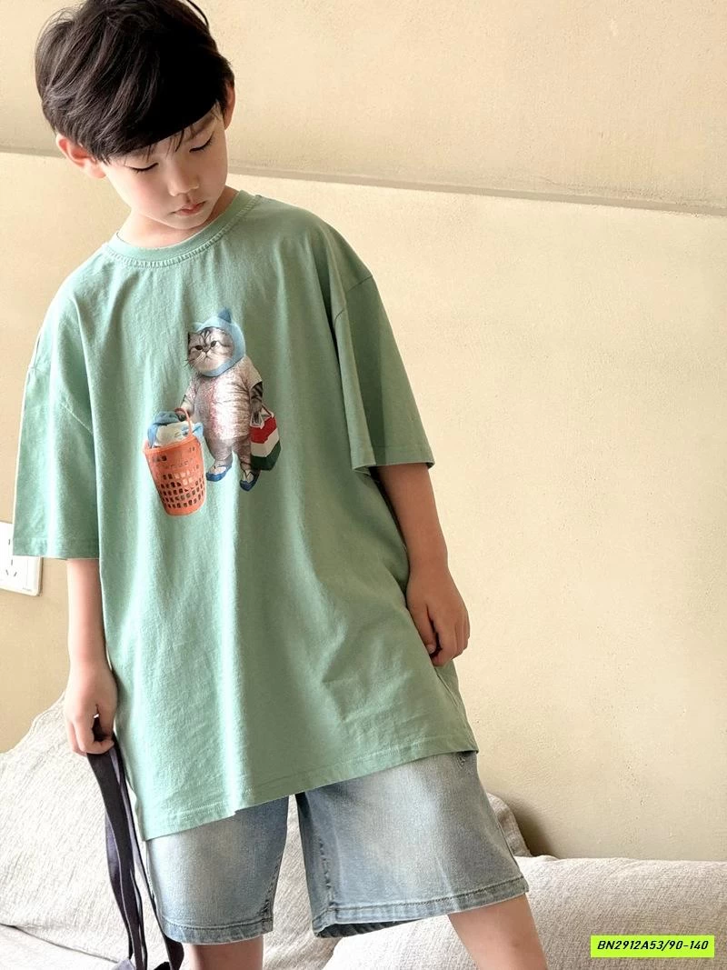 ÁO THUN XANH MÈO Ú