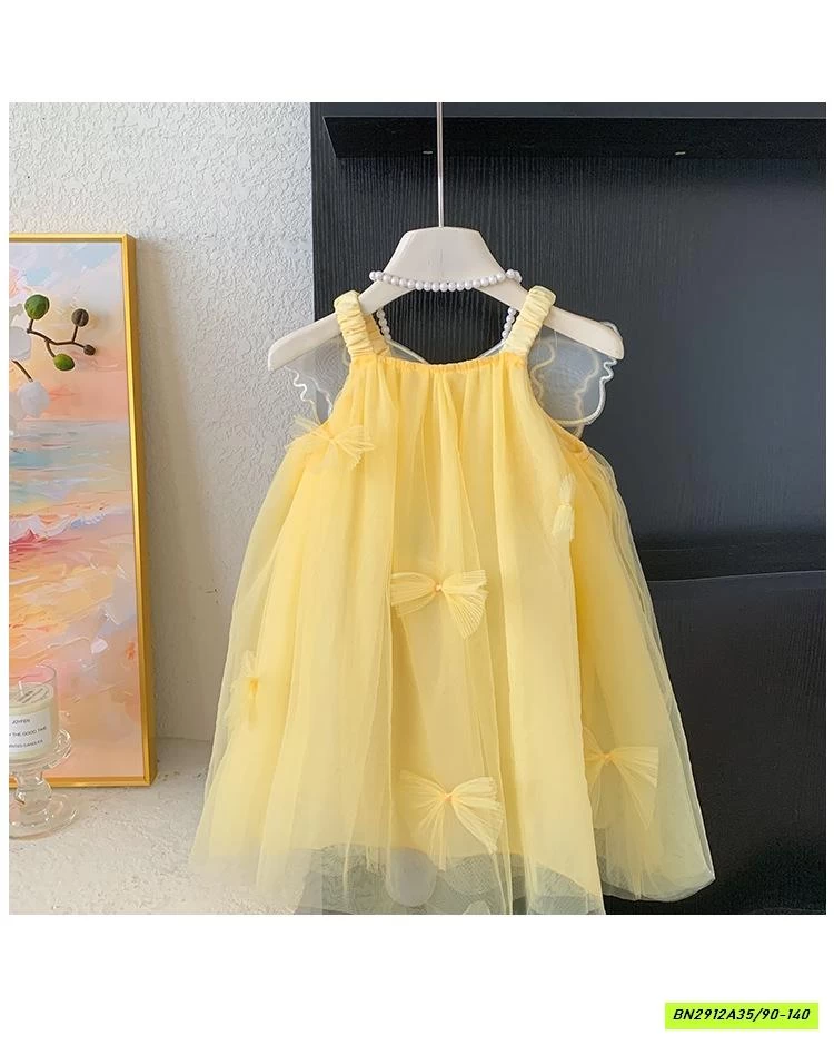 ĐẦM VOAN VÀNG 2 DÂY CÁNH BƯỚM BLUETOWN