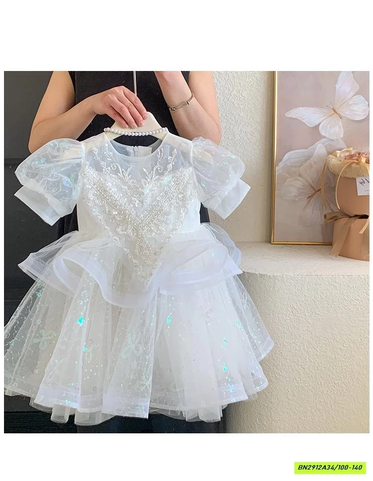 ĐẦM CÔNG CHÚA TAY BỒNG ĐÍNH CƯỜM BLUETOWN