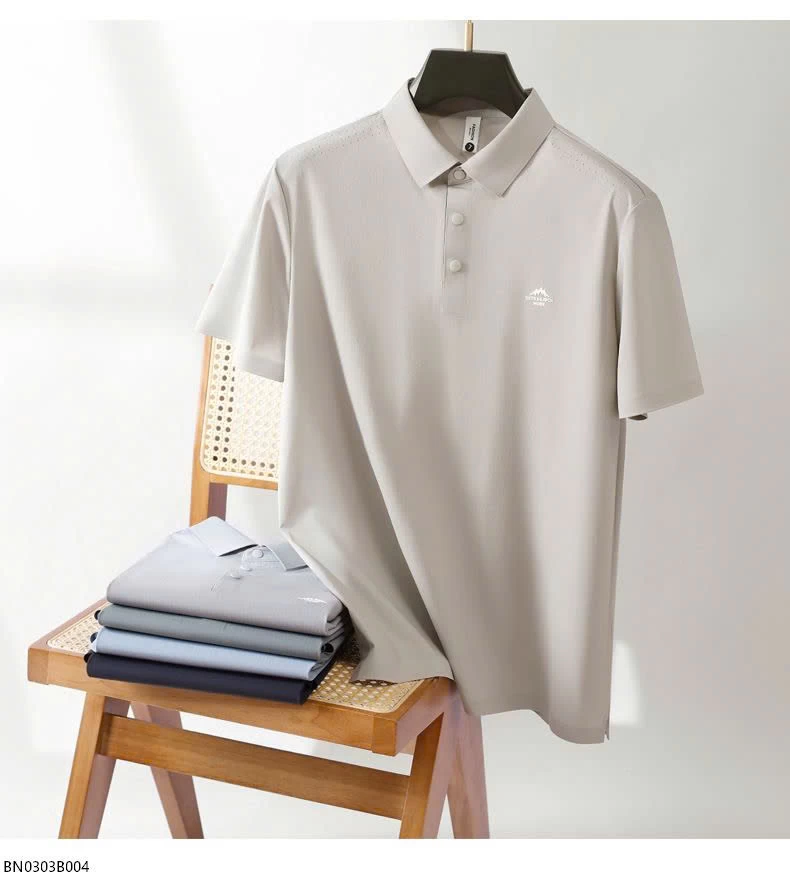 ÁO POLO NAM TRƠN MÀU LOGO NỔI