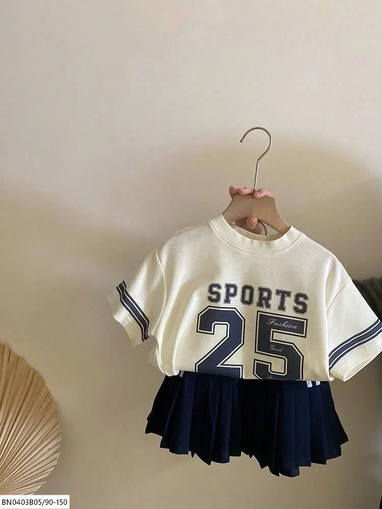 SÉT CHÂN VÁY XẾP LÝ MIX ÁO THUN SỐ 25