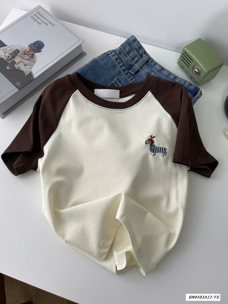 ÁO THÊU CÚN PHỐI MÀU TAY