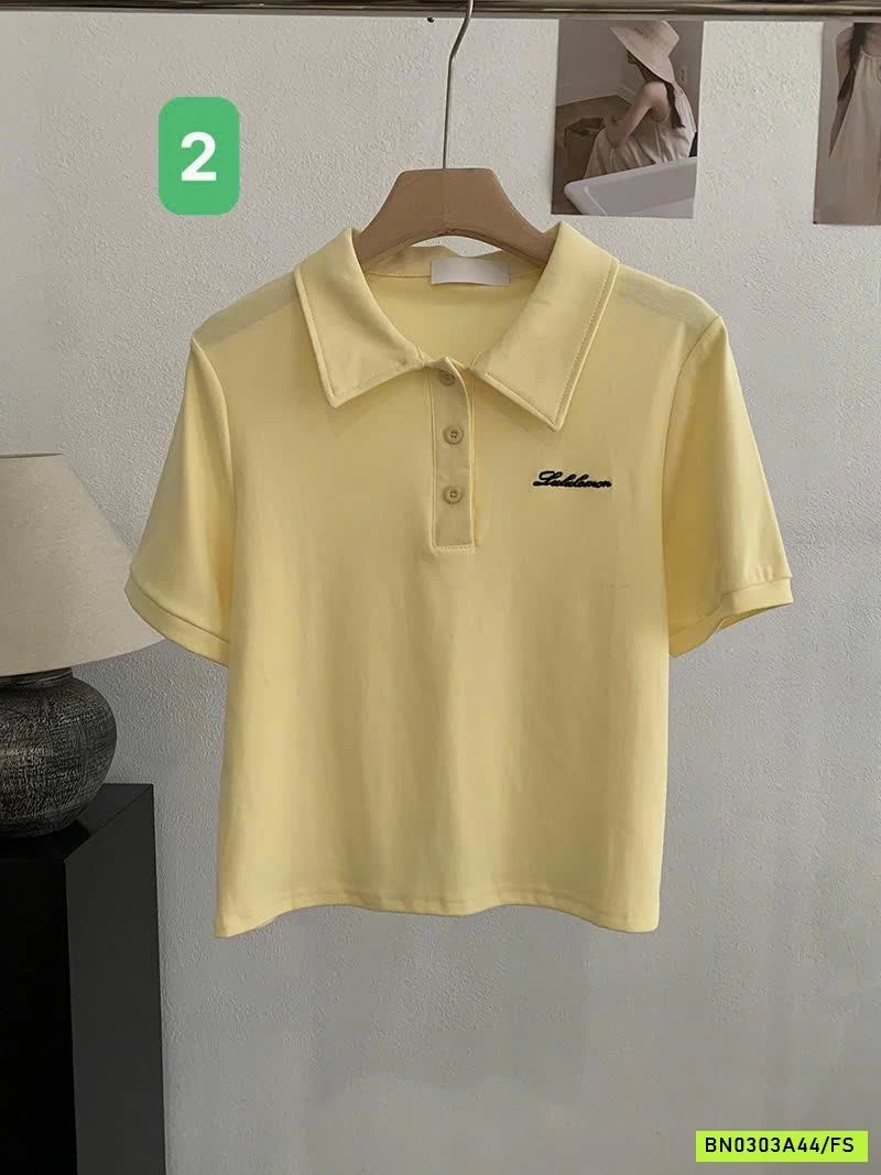 ÁO POLO THÊU CHỮ CROPTOP