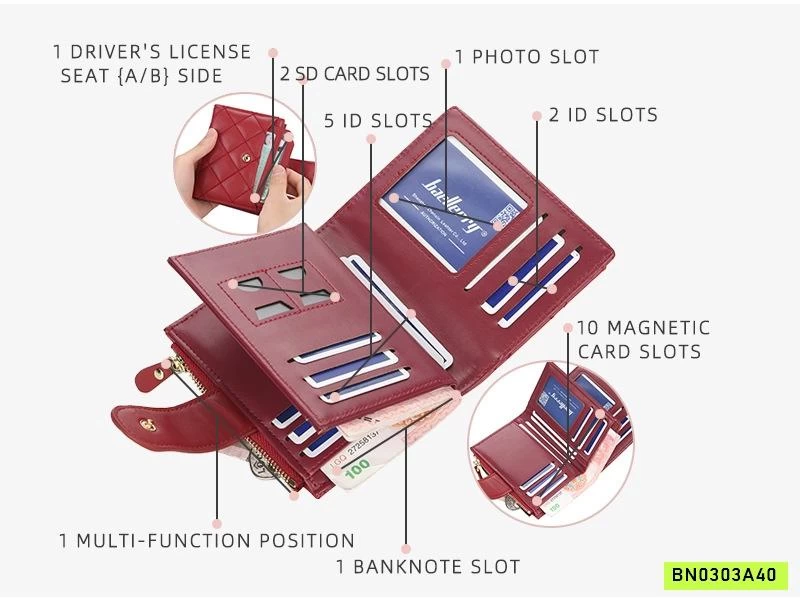 VÍ CẦM TAY HOA TRÀ TRÁM ĐỎ