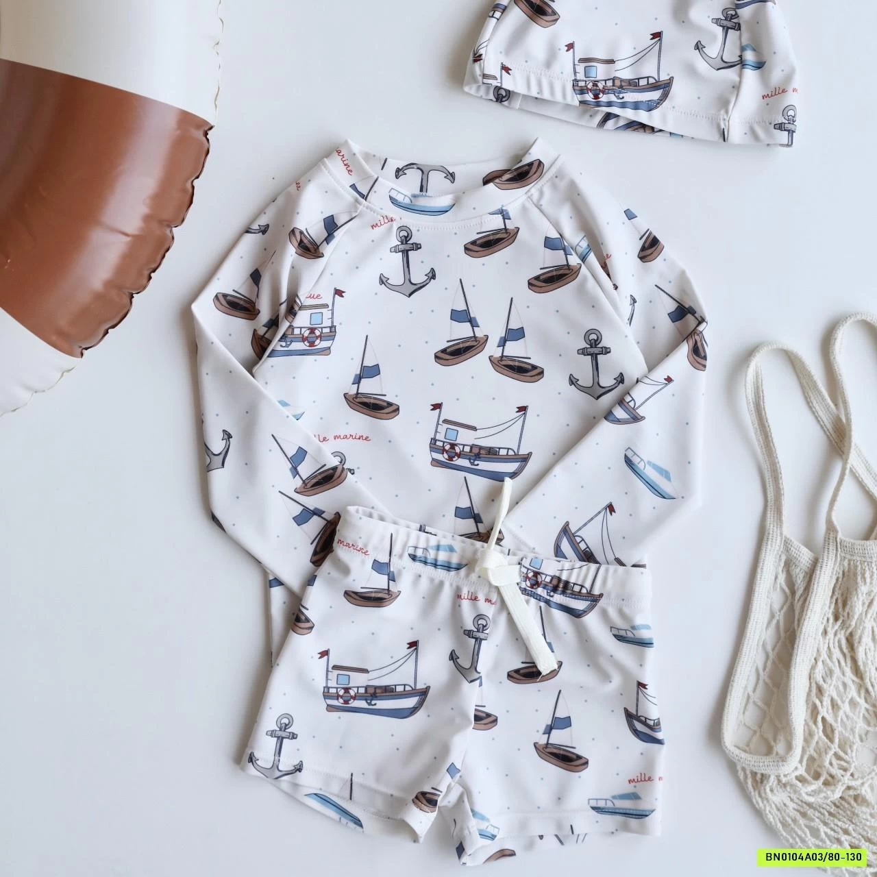 SÉT BƠI BÉ TRAI 3 CHI TIẾT ÁO DÀI TAY